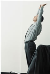 man stretching